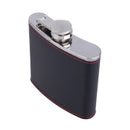6oz Stainless Steel Hip Flask Faux Leather Wrapped Flagon Wine Pot Portable