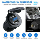 Car 4.2A Cigarette Lighter Socket Dual USB Charger Adapter LED Voltmeter 12V-24V