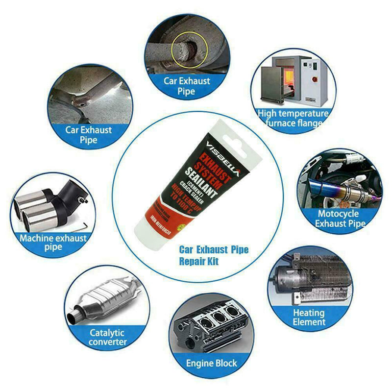 Car Exhaust System Pipe Repair Kit High Temperature to 1100C Cement Sealant 2019