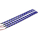 Blue 4pcs 30CM/15 LED Car Motors Truck Flexible Strip Light Waterproof 12V A