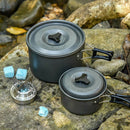Outdoor Stainless Steel Alcohol Stove + Rack Combo Set Mini Ultralight Camping