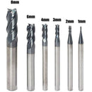 6Pcs 4 Flutes End Mills Set for Steels Square CNC Carbide Milling Cutter Sp X2E2