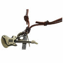Jewelry Men's Ladies Necklace, Guitar Cross, Adjustable Sizes Alloy Pendant