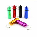 Medicine Bottle Keychain Case Container Waterproof Holder Aluminum Drug Box Case