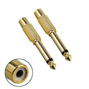 2X 6.35Mm 1/4" Mono Male Jack To Rca Female Plug Audio Adapter Cable Converte ES