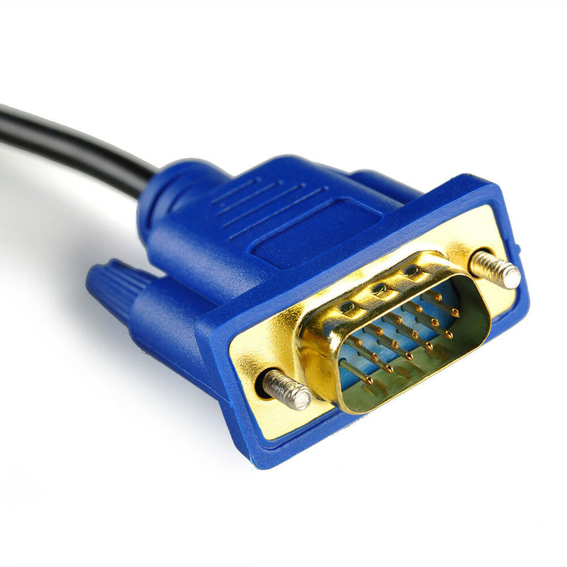 New HDTV 1.8M HDMI Male to VGA adapter Cable connector cable for PC TV Black 1Pc