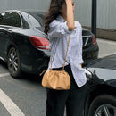 Fashion Women Shoulder Crossbody Bag PU Leather Solid Color Clutch (Camel) SN9F
