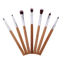 7pcs Bamboo Handle Eyes Makeup Brush Set Eye Shadow Eyeliner Makeup Tools