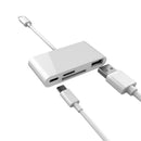 4 in 1 8 Pin Male to USB/TF/Memory Card/8 Pin Female OTG Camera Card Reader