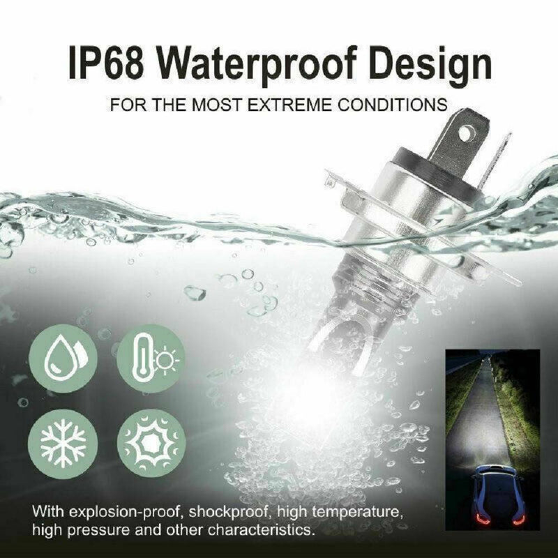 2PCS H1 200W 12000LM LED Car Fog Headlight Conversion Globes Bulbs Beam LD2004