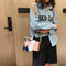 Fashion Hit Color Women Crossbody Bag Scarf PU Leather Shoulder Bags (Pink)