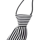 Hot Boys Kids Elastic Strap Tie Necktie Vertical Stripe Black + White
