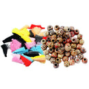 Wooden Boho Round European Beads & Silk Tassels Jewelry Charms Making Craft