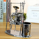 Swing Man & Instruments Design Metal Pen Holder Pencil Pot Table Organizers