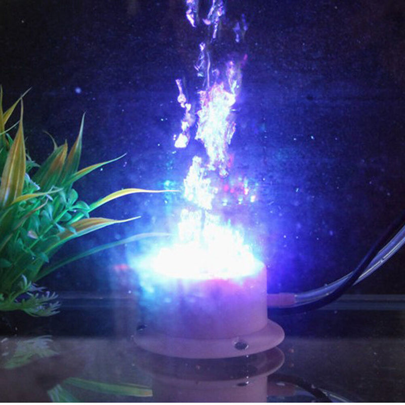 12SMD LED Light Aquarium Underwater Fish Tank Air Curtain Pump Bubble Stone Disk