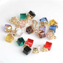 20pcs Fashion Cube Crystal Necklace Pendants Charms for Jewelry Making Craft