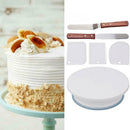 Set Of 6 Cake Turntable Rotating Decor Stand Comb Icing Best Spatula UK R5L5