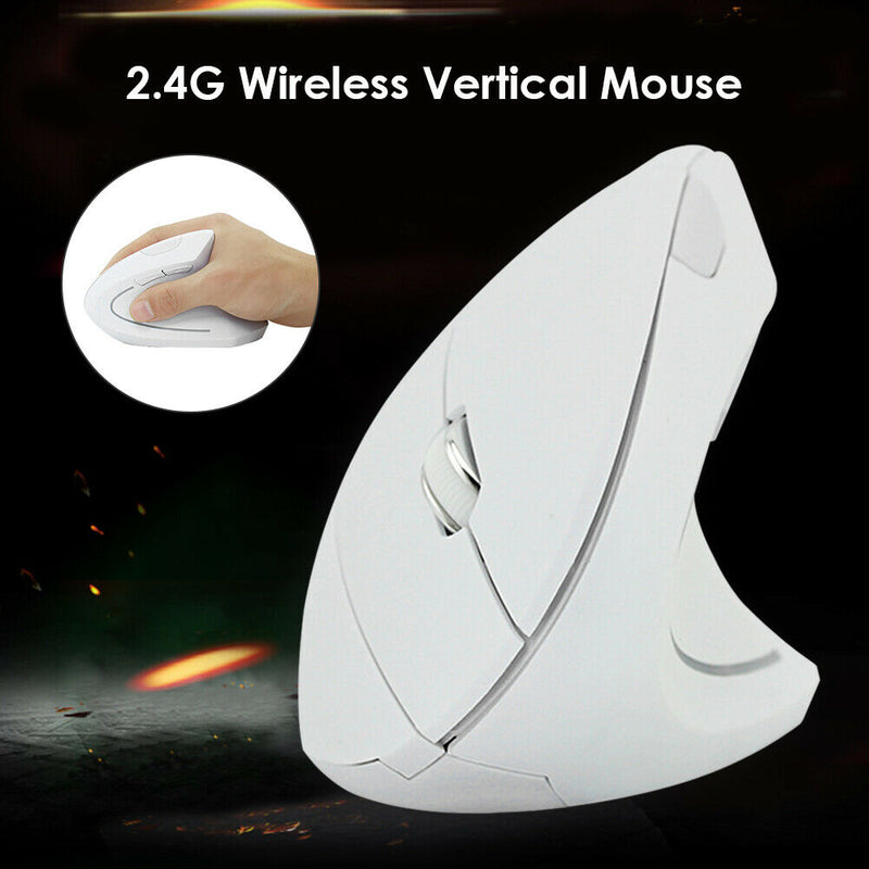 Wireless Vertical Mouse 2.4GHz USB Receiver 6 Buttons Ergonomic PC Mice