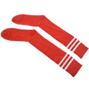 Old School White Stripe on Red Knee High Athletic Sports Tube Sock