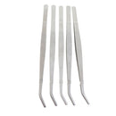 5 Pcs Stainless Steel Tweezers Reptile Gardening Bent Feeding Tool Curve