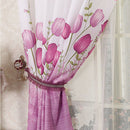 Modern Home Living Room Window Tulip Pattern Curtain Purple