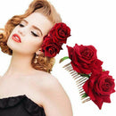 Rose Flower Hair Clip Slide Flamenco Dancer Pin Flower Brooch Lady Hair Sty