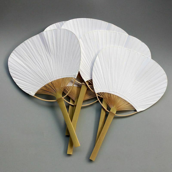 20pcs Pure white bamboo handle blank calligraphy painting blank group fan f L8R7
