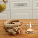 Handmade Rustic Wooden Tealight Candle Holder Succulent Planter Centerpiece