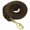 2M Long Leather Braided Pet Dog Walk Traction Collar Strap Training Leash L
