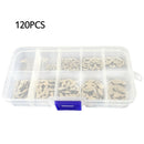 120x 304 Stainless Steel E-Clip Retaining Circlip Assortment Kit  E-typ QPM
