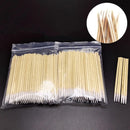 100pcs Wood Wooden Handle Stick Cotton Swabs Buds Cleaning Tool Medical Makeup