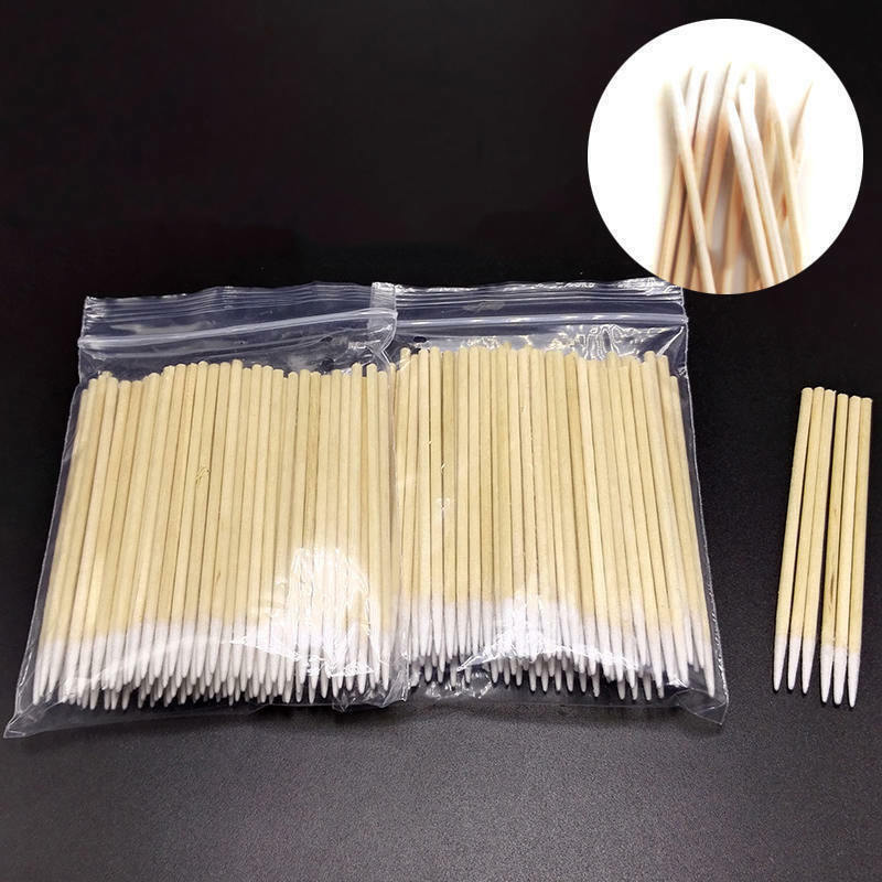 100pcs Wood Wooden Handle Stick Cotton Swabs Buds Cleaning Tool Medical Makeup