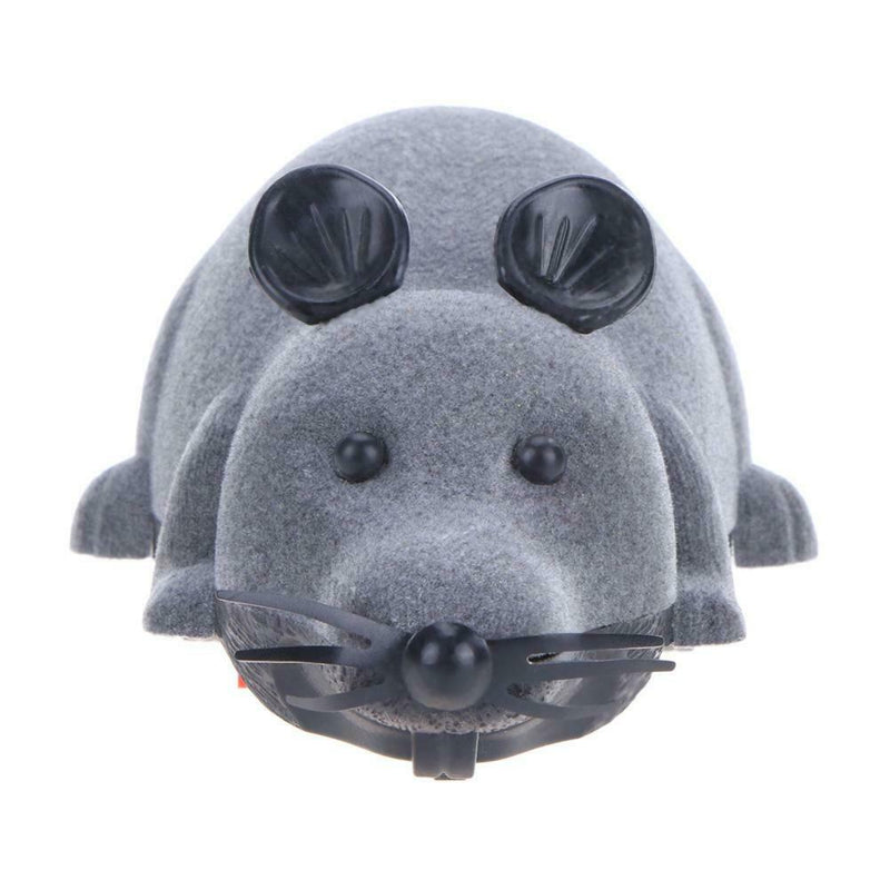 Wireless Electric RC Flocking Rat Toys Pet Cat Remote Control Mouse (Grey) A