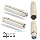 2pcs XLR 3 Pin Male to Female Phase Reversal Adapter Plug Socket Cable Connector
