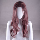 27'' Fashion Long Curly Hair Full Wig Heat Resistant Synthetic Purple Wigs Ombre