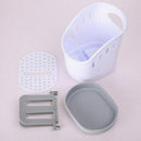 Top Sponge Holder Kitchen Sink Caddy with 3 Compartments and Sanitary Drain