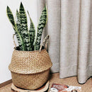 New Foldable Straw Storage Handmade Bamboo Simple Decoration Seaweed Wicker