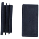 Plastic Rectangle Blanking End Tube Caps Inserts 25x50mm 30pcs Black