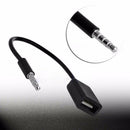 Car MP3 3.5mm Headphone To USB Port Adapter AUX Jack Audio Input Cord Cable
