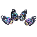 4pcs Rainbow Color Car Tire Aluminum Dust Caps Covers for Schrader Valves