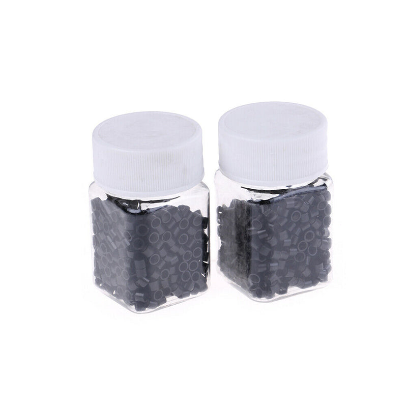 500Pcs 4mm silicone lined micro rings links beads for human hair extensions