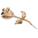 Crystal Rhinestone Rose Flower Wedding Pin Brooch Scarf Clip Bouquet Decoration