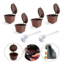 4Pcs Reutilisables Espresso Coffee Capsule Filters With 2 Spoons for Dolce