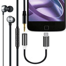 2 Pieces USB-C Type C to 3.5 mm Headphone Jack Earphone Audio Cable Black
