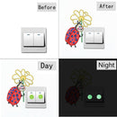 DIY Ladybug Diamond Painting Luminous Switch Stickers Bedroom Wall Decals