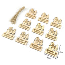 10pcs/bag DIY Wooden Clip Christmas Tree Pendant Handmade Pendant Gifts (E) A