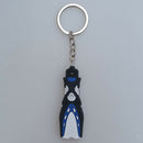 2x Mini Dive Fins Flippers Key Chain Holder Key Ring Keychain Blue+Red