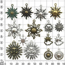 45Pcs/Set Alloy Mixed Sunlight Moon Charms Pendant Jewelry DIY Making Craft Gilj