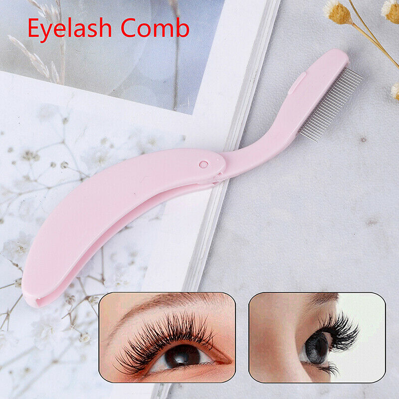 1Pcs Foldable Eyelash Comb Mascara Separator Lash Curl Metal Eyebrow Brush To Gw