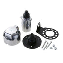 7 Way RV Boat Truck Trailer Metal Plug Connector Adapter+ Socket Kit A